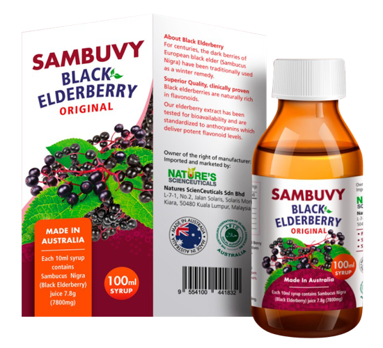 Sambuvy Black Elderberry Syrup for Cold/ Flu/ Cough